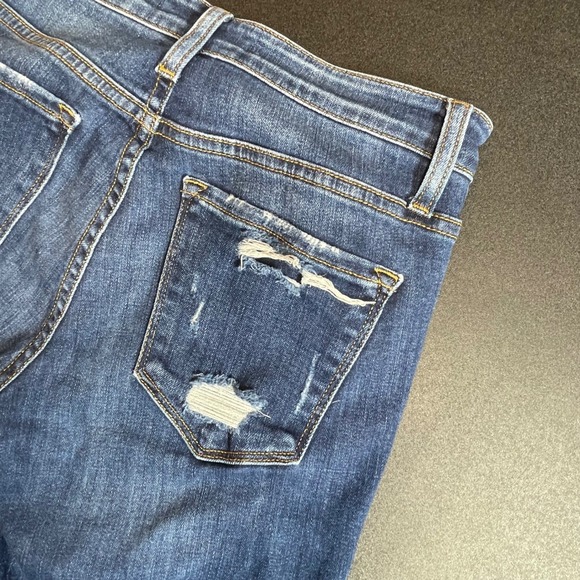 Flying Monkey Mid Rise Ankle Skinny Blue Jeans Distressed Dark Wash Womens 25 - Picture 4 of 13